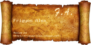 Frigyes Alex névjegykártya
